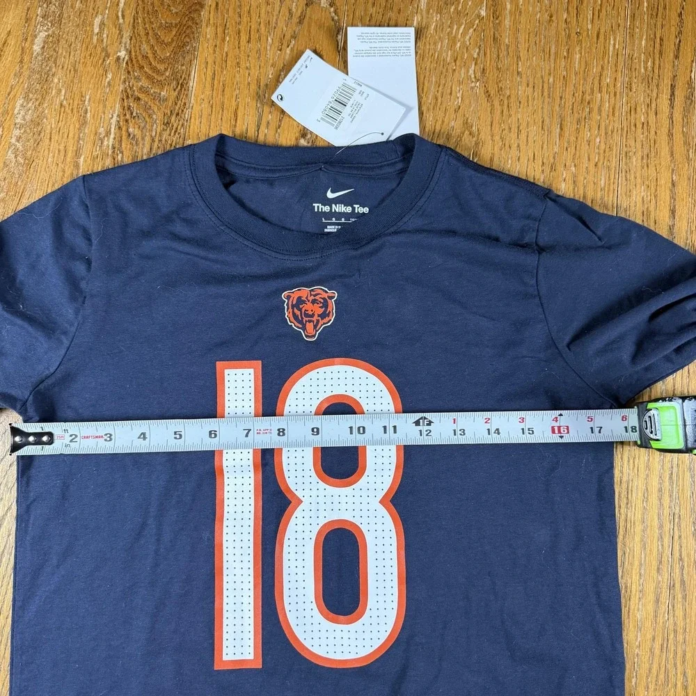Chicago Bears Shirt Boys Large Blue NFL Football Caleb Williams Nike Long Sleeve
